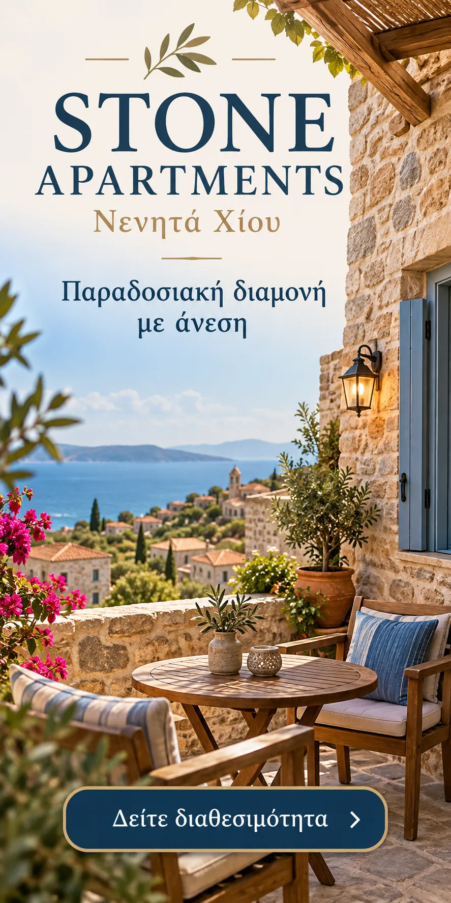 Stone Apartments στα Νενητά Χίου — διαφημιστικό banner